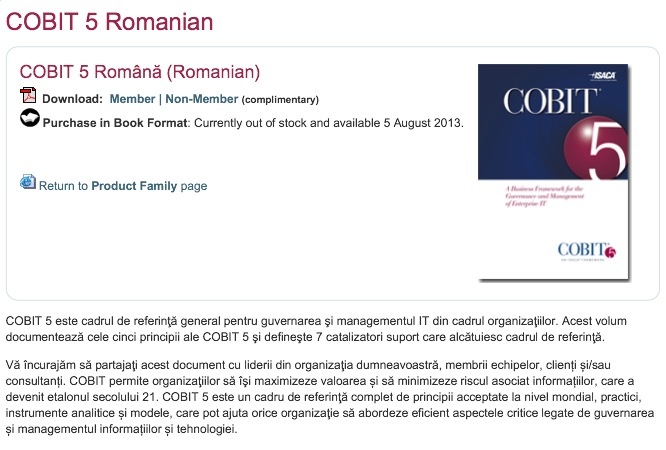 COBIT 5 Romana